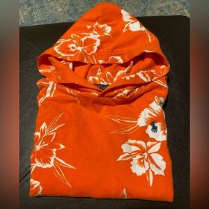 Polo by Ralph Lauren Orange and White Floral Cotton Hoodie